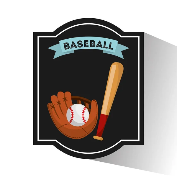 Emblème du sport de baseball icône — Image vectorielle