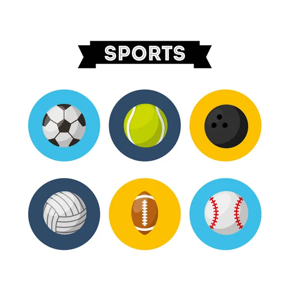 Equipo deportivo conjunto de iconos — Vector de stock