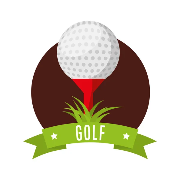 Εικονίδιο έμβλημα άθλημα του γκολφ — Διανυσματικό Αρχείο