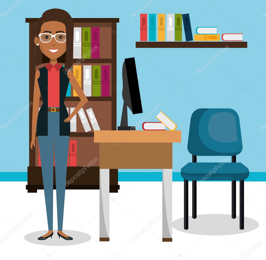 businesswoman in the office avatar character icon