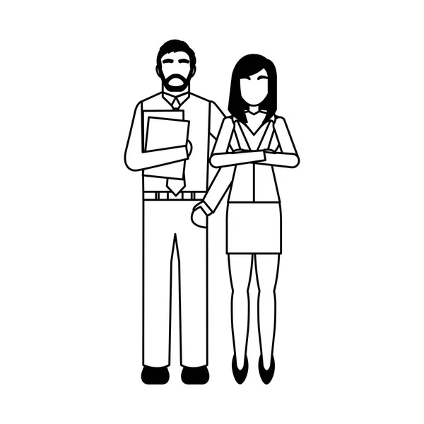 Персонажи аватаров деловой пары — стоковый вектор