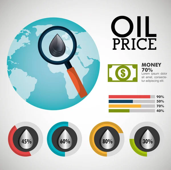 Ícone de infográficos de preços do petróleo —  Vetores de Stock