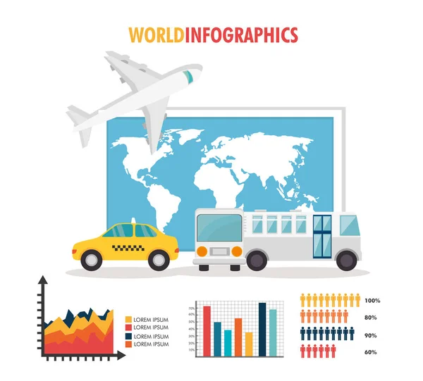 Reis rond de wereld infographics — Stockvector