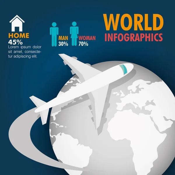 Ταξίδια σε όλο τον κόσμο infographics — Διανυσματικό Αρχείο