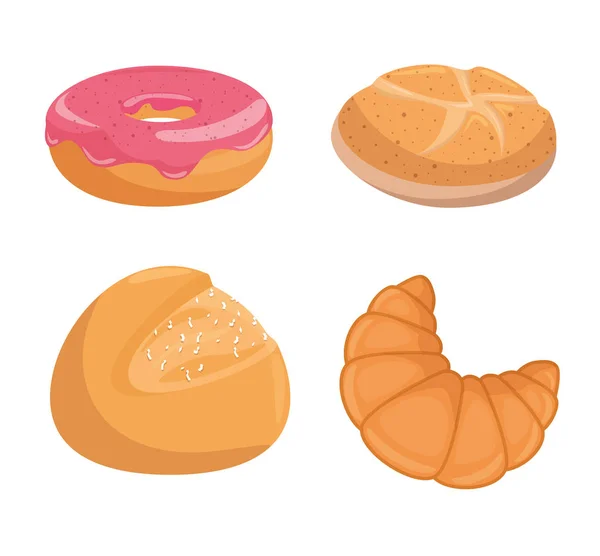 Delicioso pan aislado icono — Vector de stock