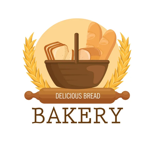 Bakkerij winkel label pictogram — Stockvector