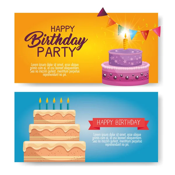 Buona torta di compleanno Card — Vettoriale Stock