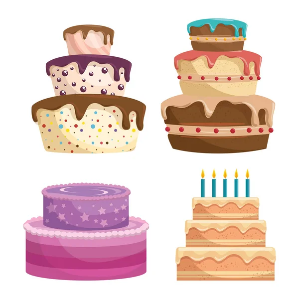 Happy birthday cake card — Stock Vector