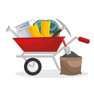 Bahçe ekipman düz Icons set