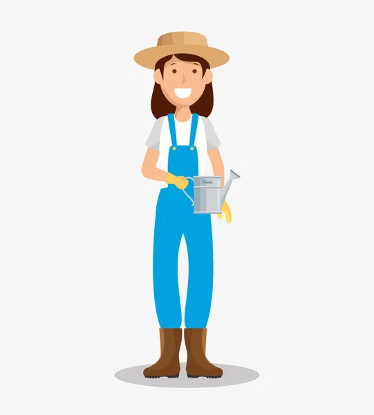 Kadın bahçıvan avatar karakter simgesi — Stok Vektör