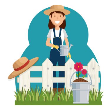 kadın bahçıvan avatar karakter simgesi