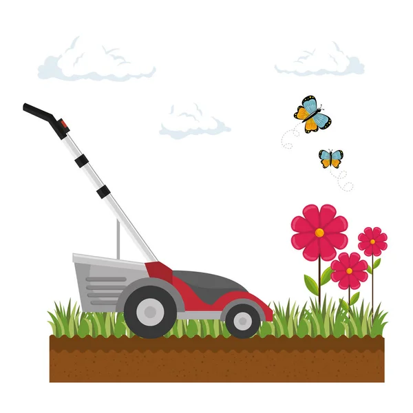 Lawn mower isolated icon — Stock Vector