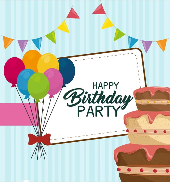 Joyeux anniversaire ballons air party — Image vectorielle
