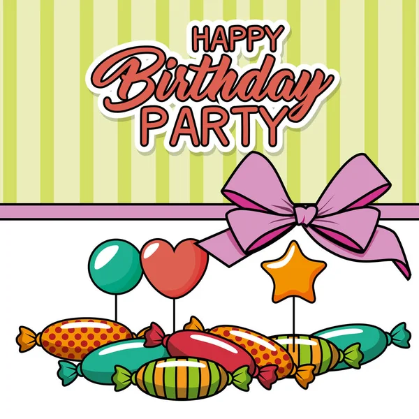 Tarjeta de celebración de cumpleaños feliz — Vector de stock