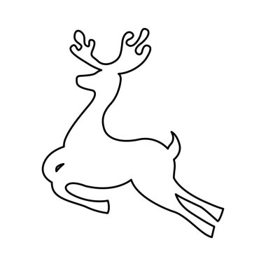 Ren geyiği siluet izole simgesi