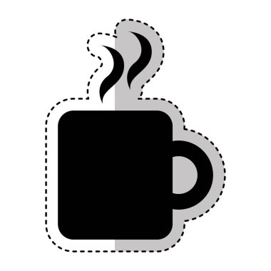 Kahve Kupası siluet izole simgesi