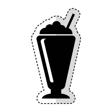 milkshake siluet izole simgesi