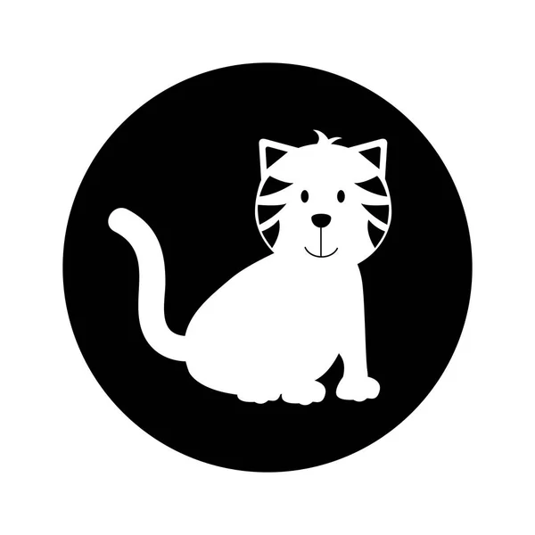 Roztomilý kočka maskot ikona — Stockový vektor