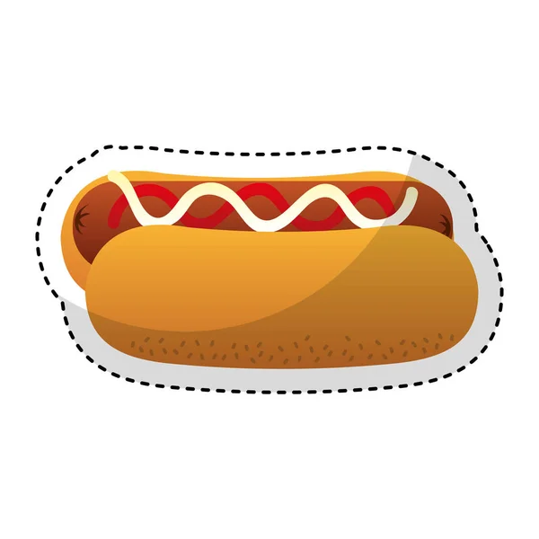 Hotdog fastfood geïsoleerde pictogram — Stockvector