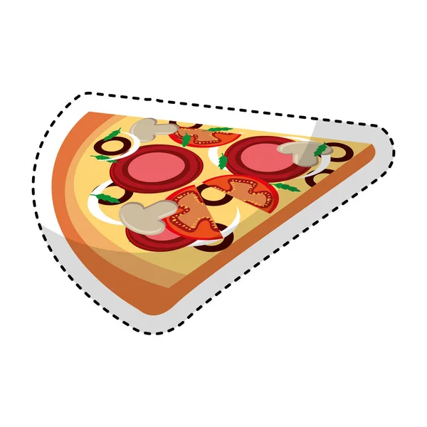Pyszne pizzy część ikona — Wektor stockowy