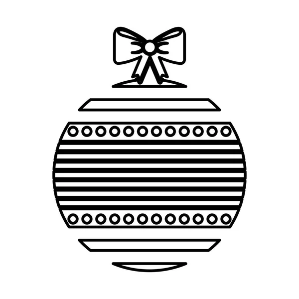 Bola de Navidad con arco colgante — Vector de stock