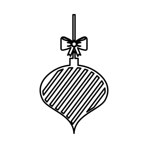 Christmas ball with bow hanging — Stock Vector