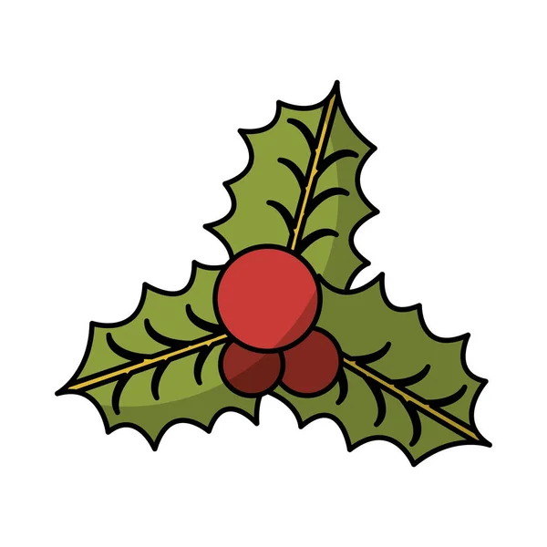 Icône décorative de feuilles de Noël — Image vectorielle