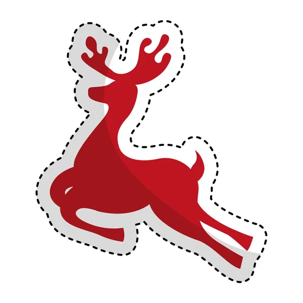 Reindeer silhouette isolated icon — Stock Vector