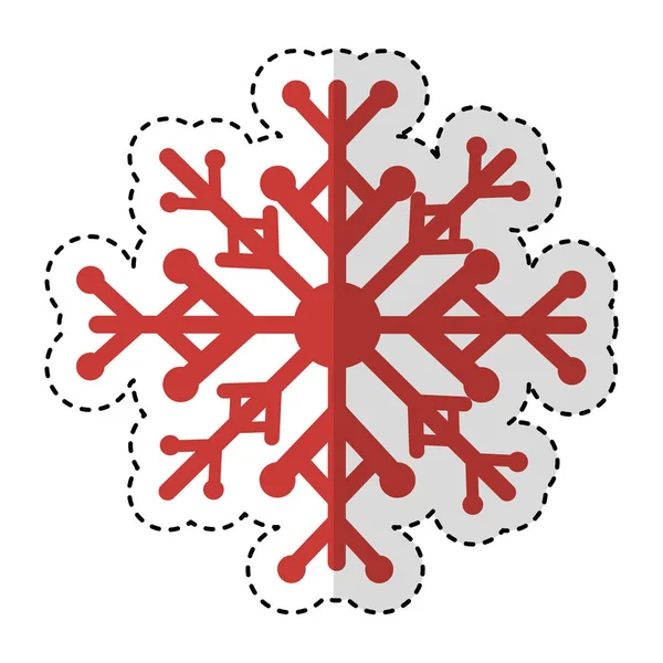 Natal floco de neve ícone isolado — Vetor de Stock