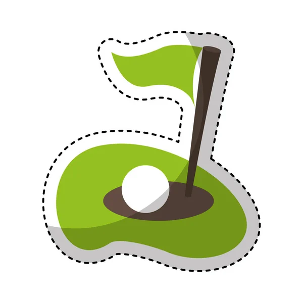 Bandera golf agujero icono — Vector de stock