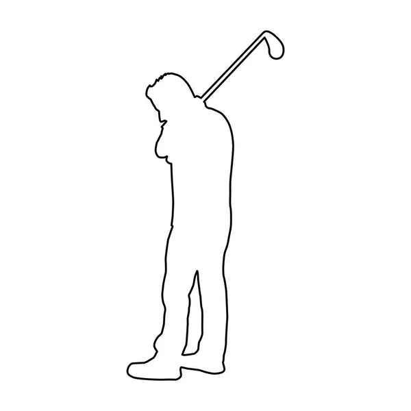 Icona silhouette giocatore di golf — Vettoriale Stock