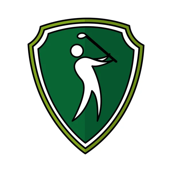 Golf speler silhouet pictogram — Stockvector