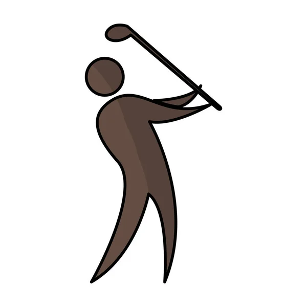 Icono de silueta de jugador de golf — Archivo Imágenes Vectoriales