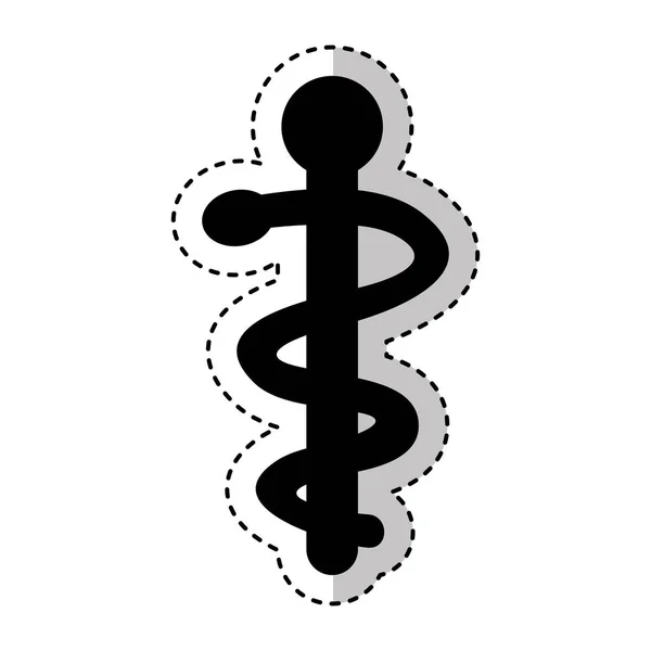 Kaduceusz symbol ikona na białym tle — Wektor stockowy