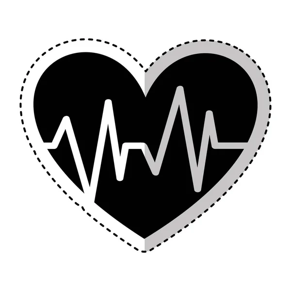 Corazón cardio aislado icono — Vector de stock