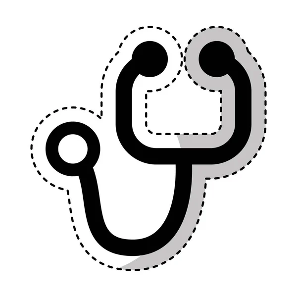 Stetoskop tıbbi izole simgesi — Stok Vektör