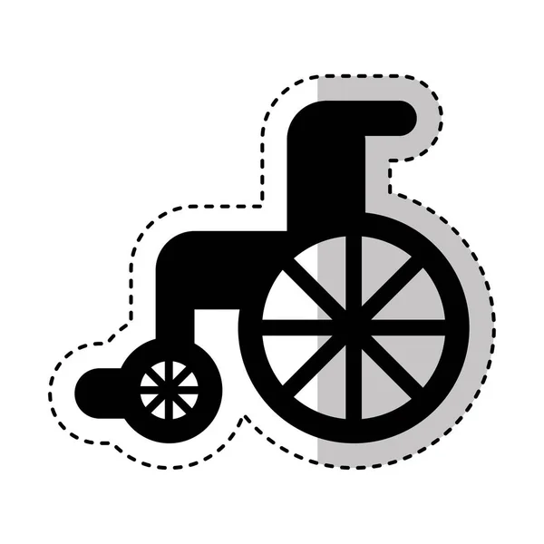 Silla de ruedas icono médico aislado — Vector de stock