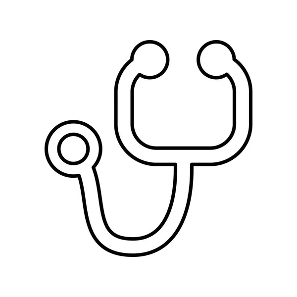 Estetoscópio médico ícone isolado — Vetor de Stock