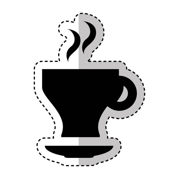 Koffie beker silhouet geïsoleerde pictogram — Stockvector