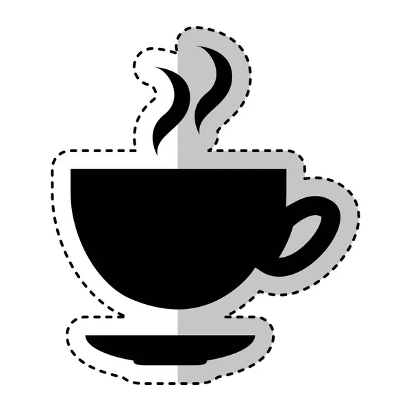 Kaffe kopp siluett isolerade ikonen — Stock vektor