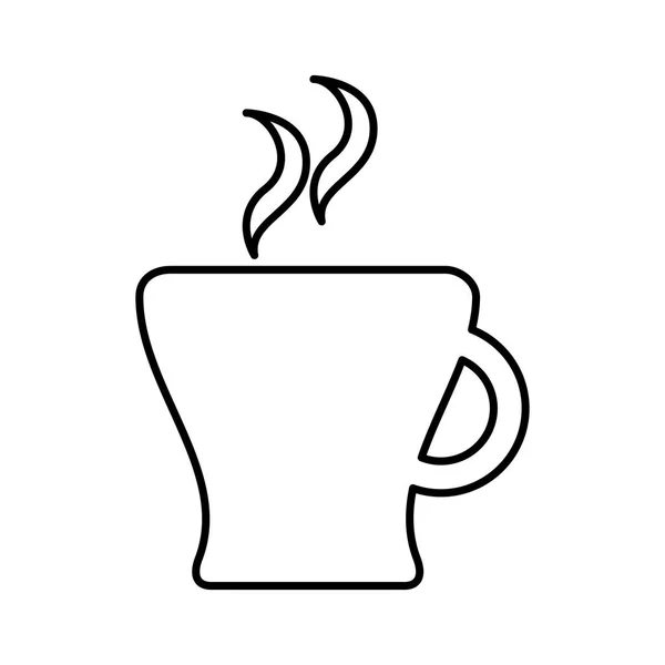 Kaffe kopp siluett isolerade ikonen — Stock vektor