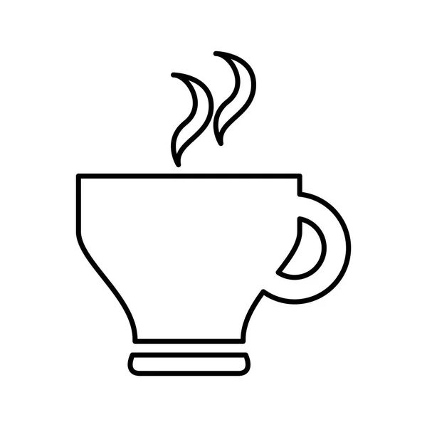 Taza de café silueta aislado icono — Vector de stock