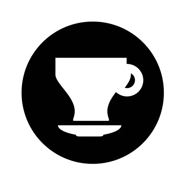 Koffie beker silhouet geïsoleerde pictogram — Stockvector