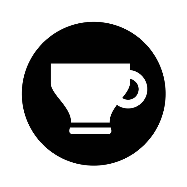 Σιλουέτα απομονωμένες εικονίδιο φλιτζάνι καφέ — Διανυσματικό Αρχείο