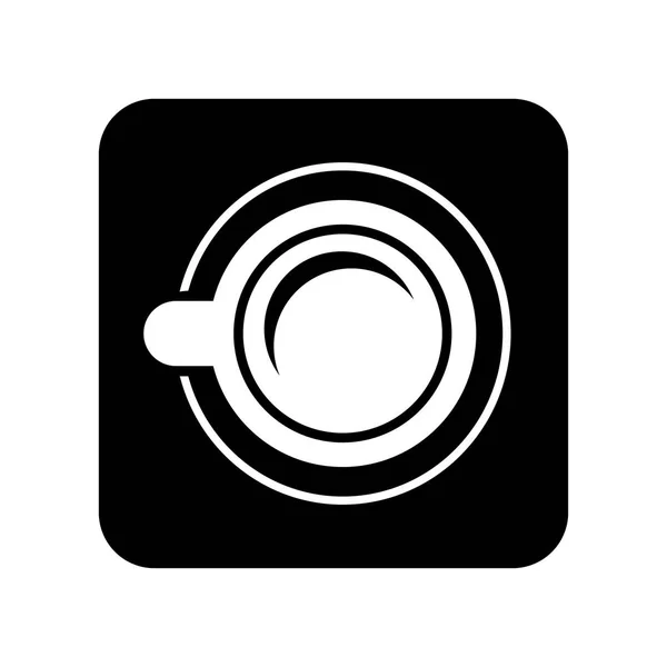 Taza de café silueta aislado icono — Vector de stock