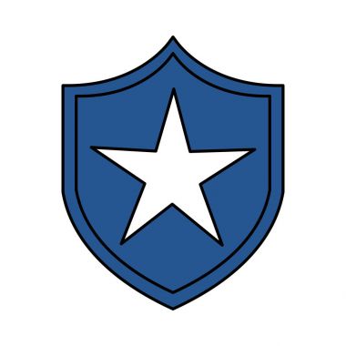 yıldız izole simgesi ile Adalet kalkan