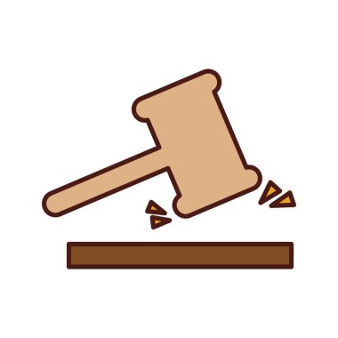 Adalet tokmak izole simgesi