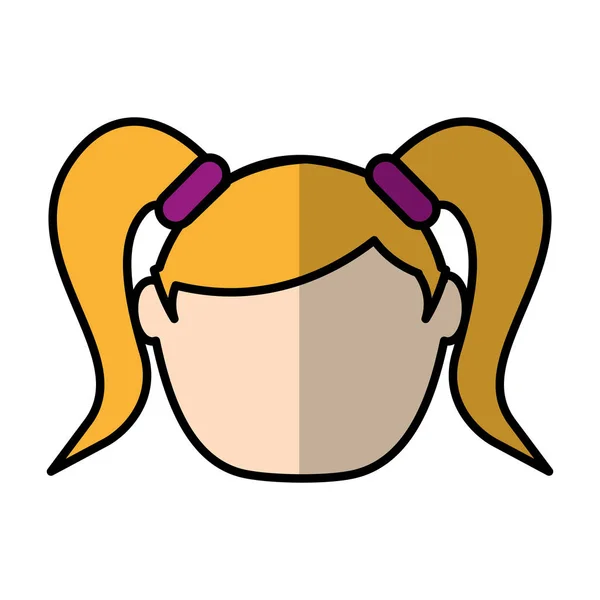 Ícone de personagem menina — Vetor de Stock