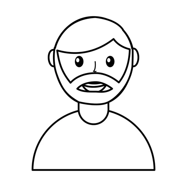 Ikon karakter avatar man - Stok Vektor