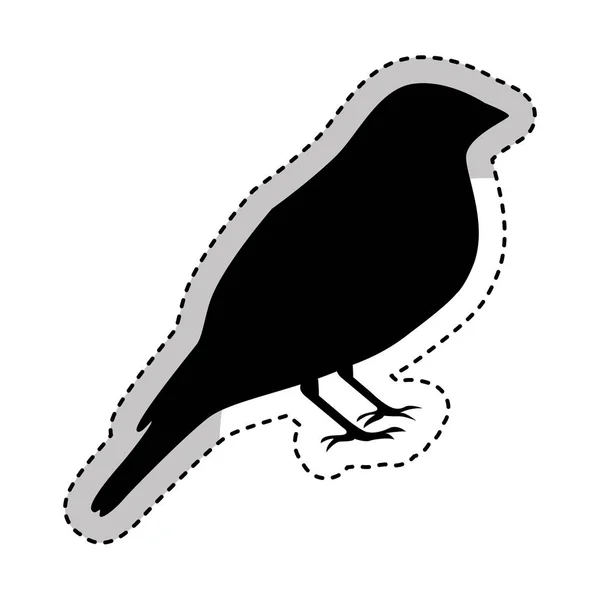 Bird silhouette isolated icon — Stock Vector